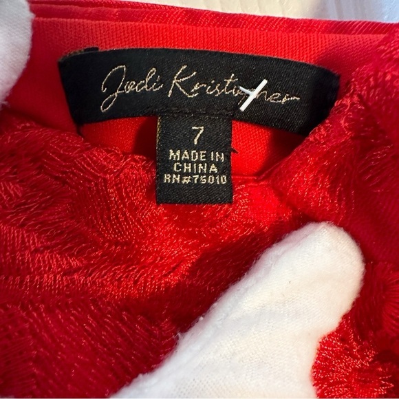 Jodi Kristopher Strapless Corset High Low Prom Dress Gown Lace Satin Red Size 7 - Picture 5 of 14